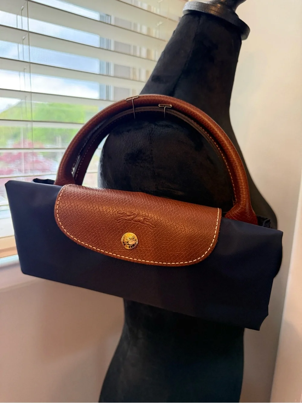 Longchamp Le Pliage “type L” large travel bag in navy blue - Picture 5 of 13